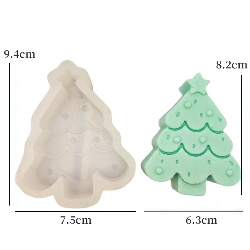 Christmas Series Candle Mold DIY Gingerbread Man Elk Aromatherapy Gypsum Crafts Cement Casting Mold Soap Making Christmas Gifts