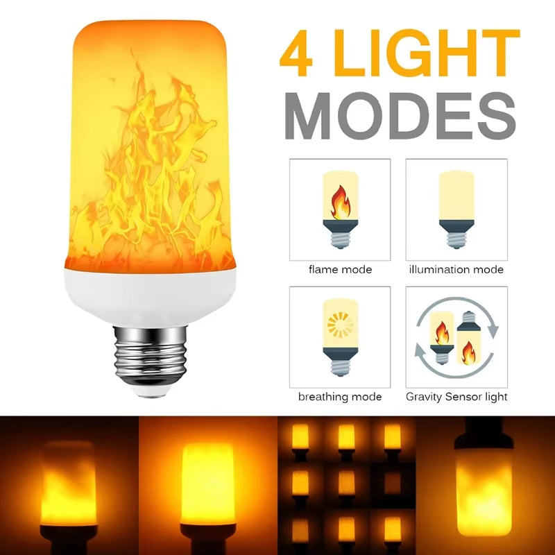 E14 LED Flame Lamps E27 Corn Bulb Creative Flickering Effect Bulb AC85-265V LED Emulation Dynamic Flame Light for Home Decor