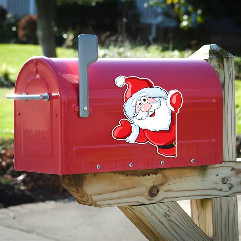 Magnetic Christmas Tree for Refrigerator Door Decor with Santa Reindeer Holiday Magnets Festive Fridge Metal Garage Stickers