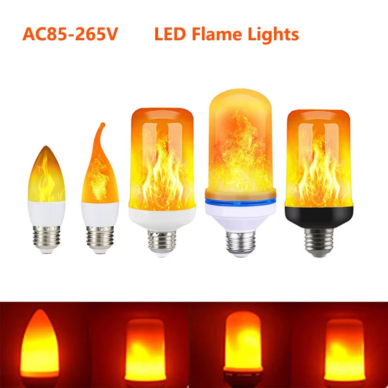 E14 LED Flame Lamps E27 Corn Bulb Creative Flickering Effect Bulb AC85-265V LED Emulation Dynamic Flame Light for Home Decor
