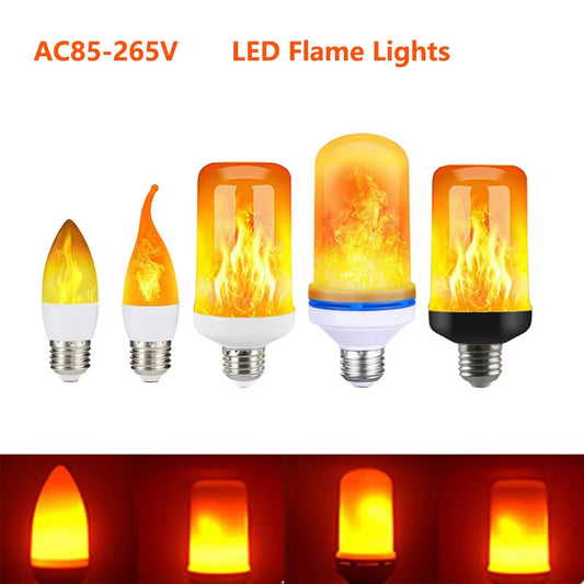 E14 LED Flame Lamps E27 Corn Bulb Creative Flickering Effect Bulb AC85-265V LED Emulation Dynamic Flame Light for Home Decor