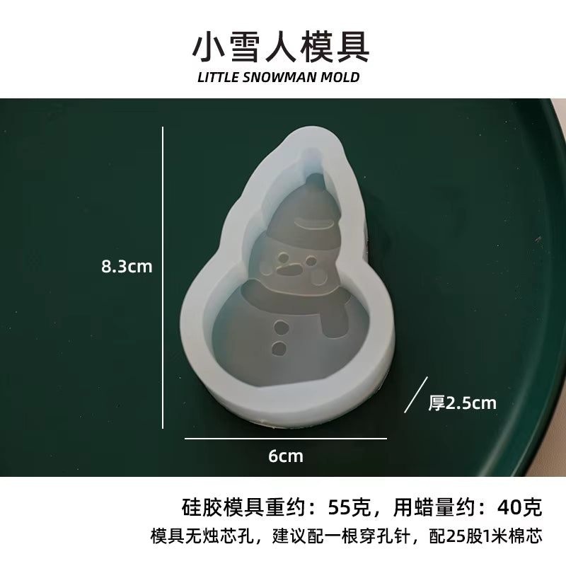 Christmas Series Candle Mold DIY Gingerbread Man Elk Aromatherapy Gypsum Crafts Cement Casting Mold Soap Making Christmas Gifts